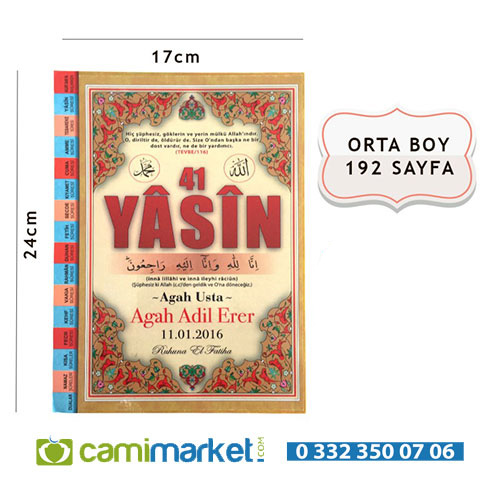 Mevlid İçin Yasini Şerif Cüzü Orta Boy Fihristli